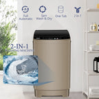 Krib Bling Full Automatic Washing Machine with LED Display, 17.7 lbs Portable Washer with Drain Pump, 10 Washing Programs & 8 Water Levels, Ideal for Camping, Apartment, Dorm, Grey