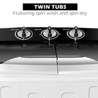 Gymax Compact Mini Twin Tub 8lbs Washing Machine Washer Spinner