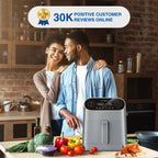 Ultrean Air Fryer, 9 Quart 6-in-1 Electric Hot XL Airfryer Oven Oilless Cooker, Large Family Size LCD Touch Control Panel and Nonstick Basket, ETL Certified, 1750W