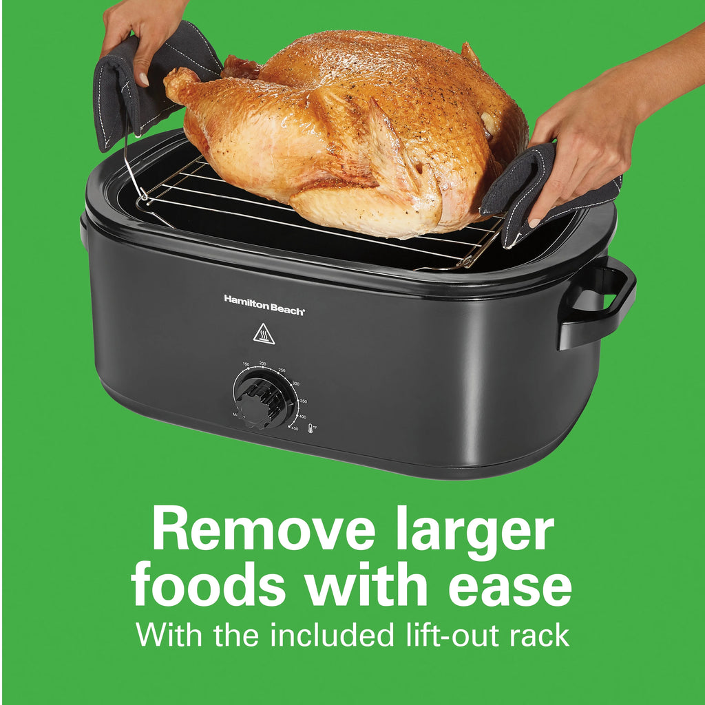 Hamilton Beach 20 Quart Electric Roaster Oven with Removable Pan, Black