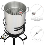 Zimtown 30QT Fish Fryer Turkey Fryer Outdoor Fryer 4 Piece Set Propane Boil Fryer Outdoor Cooking 54000BTU