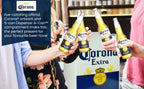 Corona Mini Beer Fridge with Freezer, 2.4 Cu. Ft, 70L Capacity White & Blue Compact Beverage Cooler