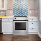 Cosmo 30 in. Stellar Collection 5.0 cu. ft. Electric Range with 4 Burner Glass Cooktop and Convection Oven in Stainless Steel