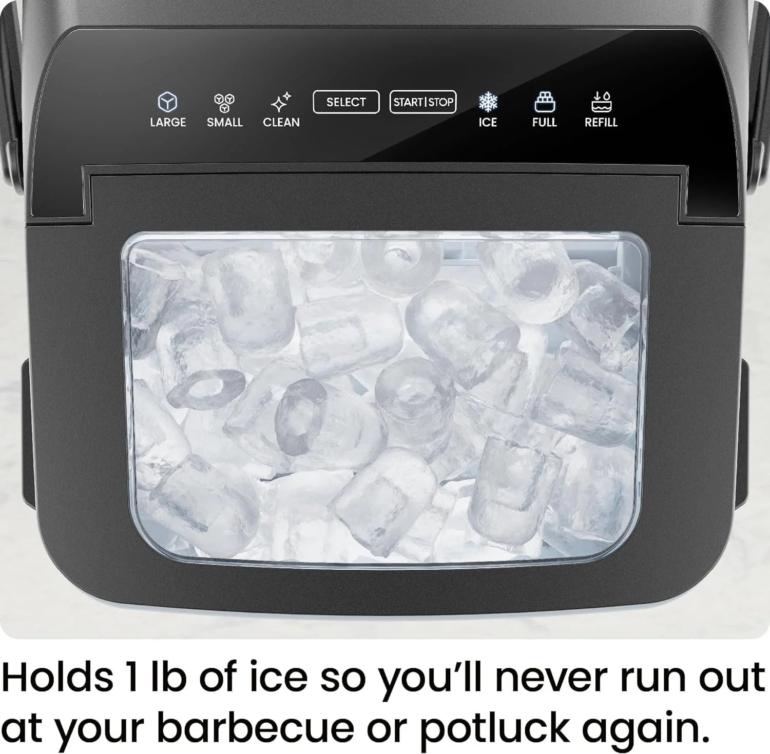 ICEMAN Dual-Size Countertop Bullet Ice Machine w/ 0.88lb Capacity - Black, New