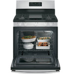 GE? 30" 5.0 cu. ft. Free-Standing Gas Range in Stainless Steel