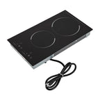 Miumaeov Commercial Electric Ceramic Cooktop 2 Burners Cooking Stove Touch Control Cooker 1500W 140-482?��F