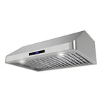 Streamline 30 in. Montecreto Ductless Undermount 406 CFM Range Hood in Brushed Stainless Steel with Baffle Filters, Touchpad Control, LED Lights
