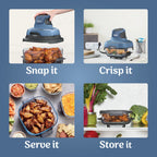Ninja Crispi 3-in-1 Portable Glass Air Fryer Cooking System, 1500W, 4-Qt & 5-Cup TempWare Glass Containers with Storage Lids, Microwave, Freezer & Dishwasher Safe, White, FN100WH