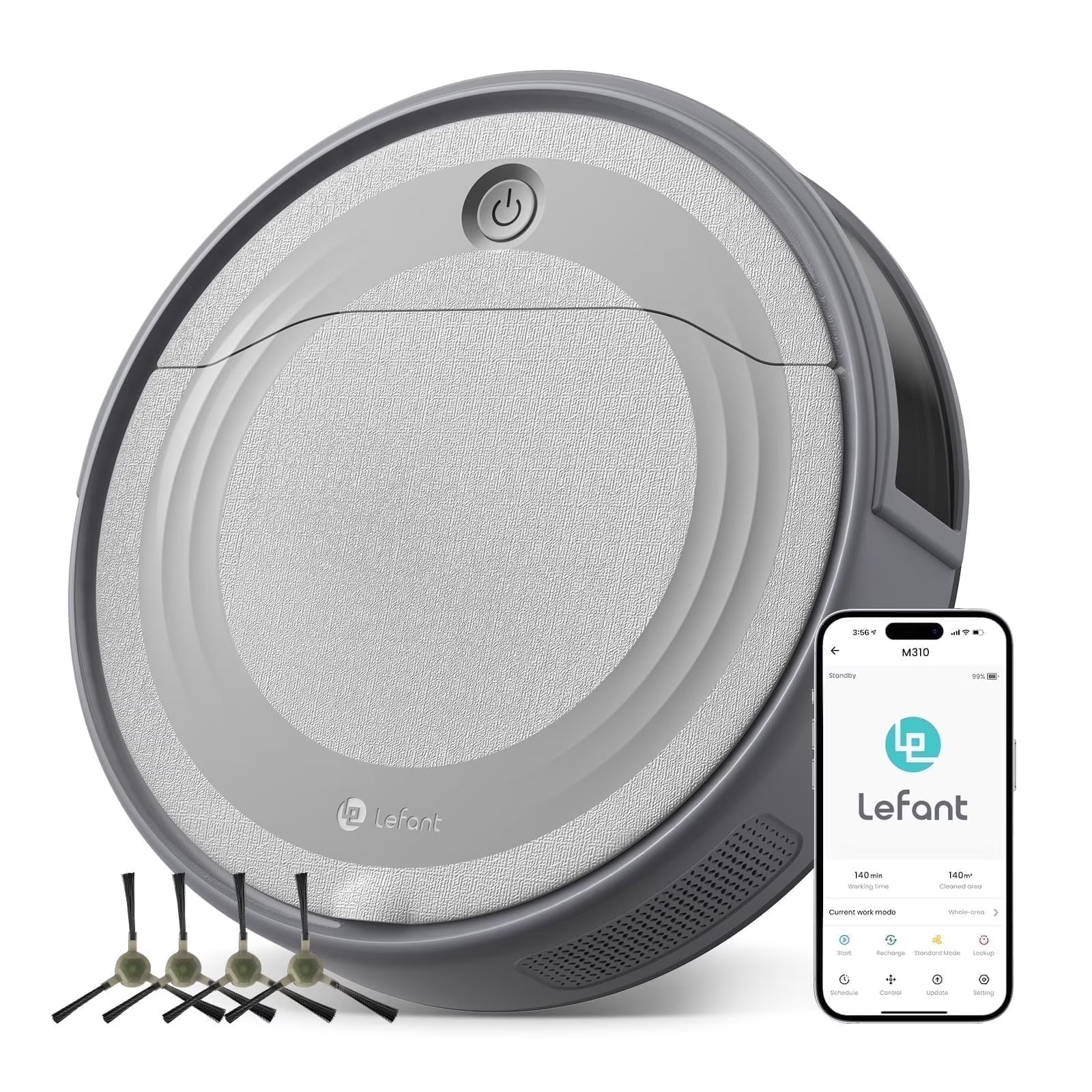 Lefant Robot Vacuum Cleaner with 4500Pa Suction, APP/Remote/Voice Control,Ideal for Pet hair, M310