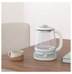 Bear Electric Kettle with Infuser & Stew Pot - 1.8L Health Pot, 16 Menus, Glass Kettle, Tea Maker, 120V, Green