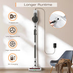 Cordless Vacuum Cleaner, 23kPa, Lightweight Stick Vacuum for Hard Floor, Carpet, Pet Hair, 55 Mins Runtime, Blue