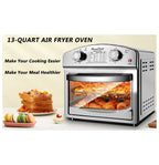 12.5 Quart 7-in-1 Convection Toaster Oven, 1500W, Stainless Steel, with 5 Pre-Set Menus �C Roast, Bake, Grill, Broil, Toast, Dehydrate & Defrost, Silver
