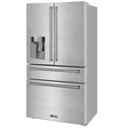 KOSTCH Counter-Depth 21.6-cu ft 4 -Door French Door Refrigerator with Ice Maker with Water and Ice Dispenser ( Stainless steel ) ENERGY STAR Certified