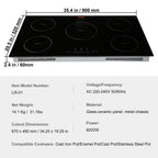 BENTISM 12 inch Electric Cooktop 2 Burners 1800W Stove Top Touch Control