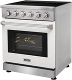 30 inch Professional Electric Range with 5 Heating Elements Cooktop, 4.55 Cu. Ft. Convection Oven Capacity, Smooth Glass Top, in Stainless Steel, KOS-30RE06H (Stainless Steel)