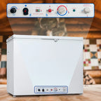 7 Cu ft Propane Chest Freezer, LPG/110V 2 Way Freezer Off Grid Lock and Top Door for Outdoor White