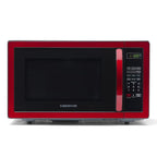 Farberware Stainless Steel Countertop Microwave Oven with Child Lock, 1.1 Cu Ft Black Stainless