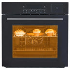 Huisuilinss 24" Single Wall Oven,Built-in Electric Ovens,240V,3000W, 2.5Cu.Ft,70L Capacity,Convection Wall Oven in Stainless Steel, Touch Control, Timer, Safety Lock