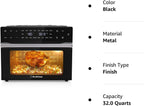Aeitto 32-Qt Air Fryer Toaster Oven, 19-in-1 Convection Countertop Oven with Rotisserie & Dehydrator, 6 Accessories