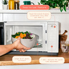 Beautiful 1.1 Cu ft 1000 Watt, Sensor Microwave Oven, White Icing by Drew Barrymore, New