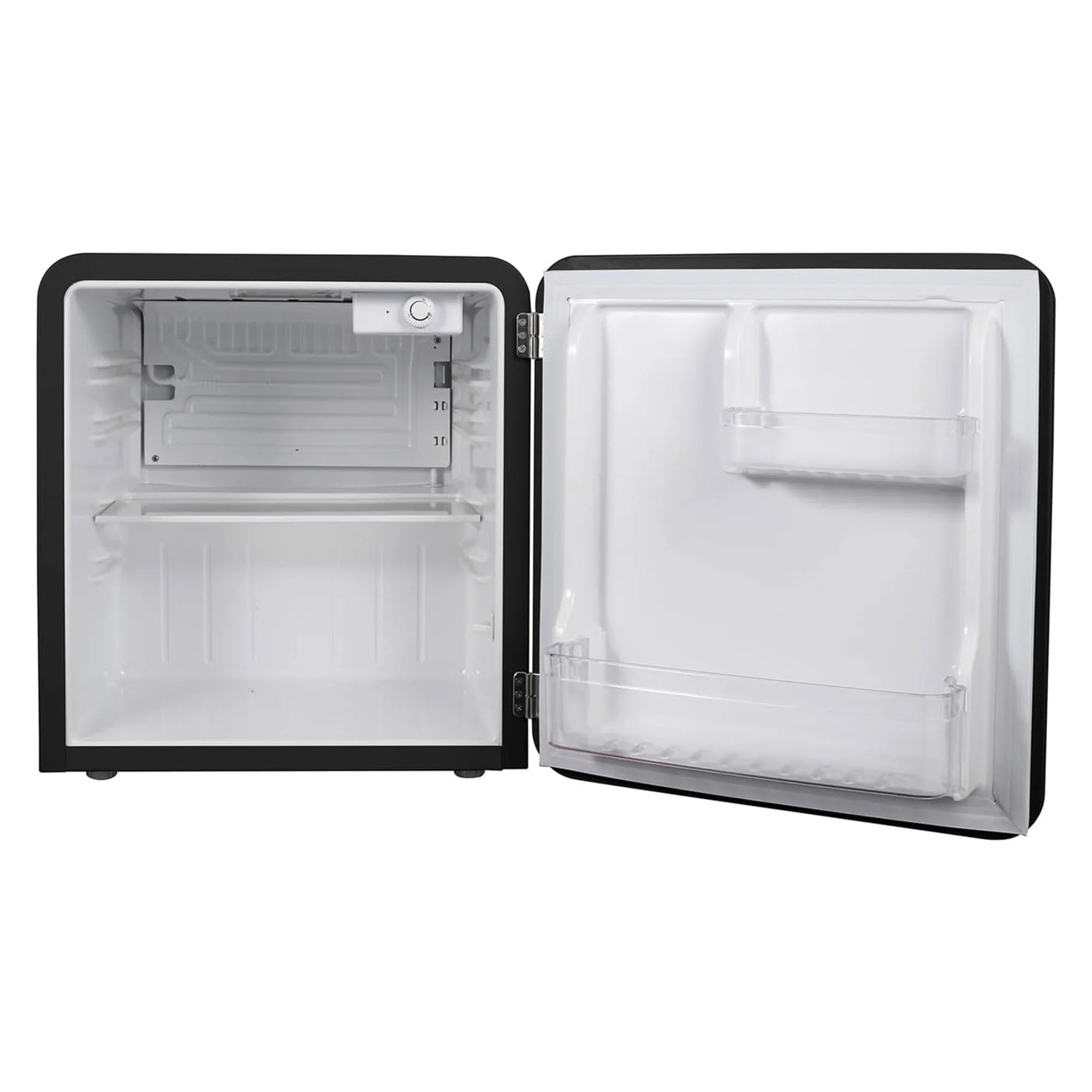 Open Box Magic Chef 1.6 Cu. Ft. Retro Mini Fridge with LED Light, Black, 34 lbs