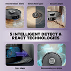 Shark PowerDetect? NeverTouch? Robot Vacuum and Mop, Self-Empty & Self-Refill, Bagless, 60-Day Debris Capacity HEPA Base, 30-Day Capacity Refill Tank, Pad Dry, RV2820YE