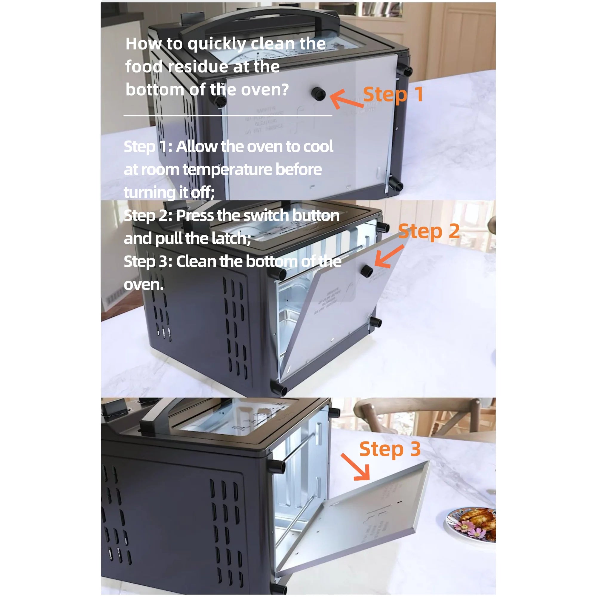Plum Chef 13QT Air Fryer, 4-Slice Air Fryer Toaster Oven, Space Saving, Visible Window, Oil Free, 1500W, Black