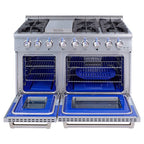 Thor Kitchen 48 Inch 6 Burner Gas Range Double Oven, Stainless Steel