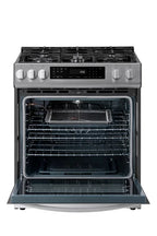 Kenmore 22-76853 5.6 cu. ft. Front-Control 5 Burner True Convection Gas Range with Oven, Large Window, Three Oven Racks, Dishwasher Safe Cast Iron Grates