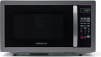 Farberware Stainless Steel Countertop Microwave Oven with Child Lock, 1.1 Cu Ft Black Stainless