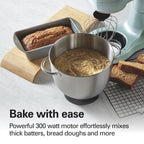 Hamilton Beach 4 Quart Stand Mixer for Kitchen, 7 Speeds, Tilt-Head, Dough Hook, Whisk & Flat Beater, Black