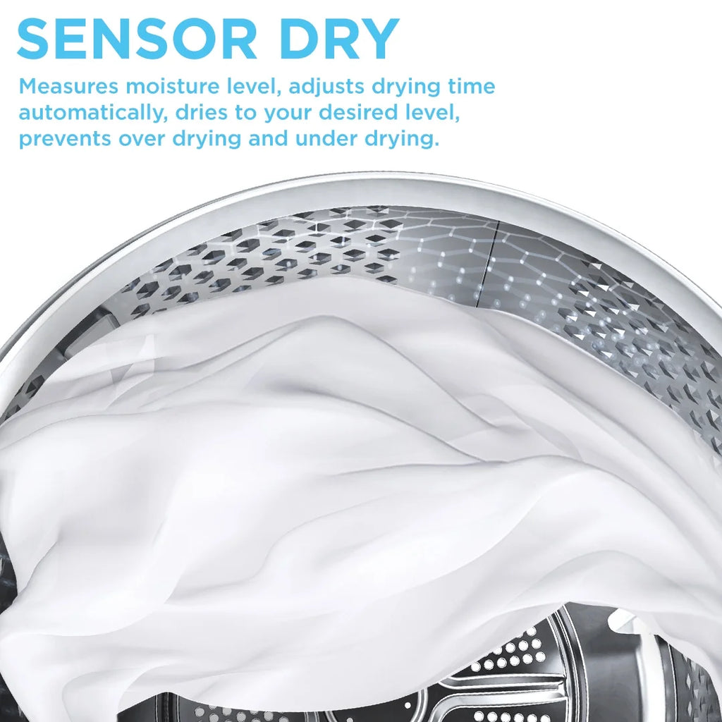 MIDEA 7.0 Cu Ft Sensor Dry Electric Smart Dryer, White
