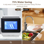 Danolapsi Portable Dishwasher,Countertop Dishwasher with 5L Water Tank, Dual Sprays,5 Programs,149�?High Temp & Air Dry, Mini Dishwasher for RVs & Apartments