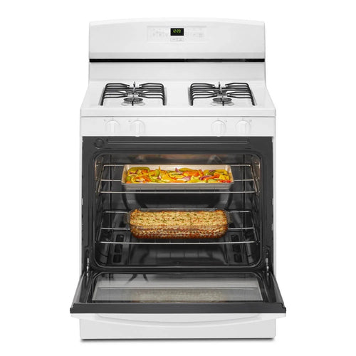 Brand New Amana® AGR6303MMW Gas Range with Bake Assist Temps, Dimensions 46" H x 30" W x 28" D, Weight 136lbs