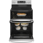 GE? 30" Free-Standing Electric Double Oven Convection Range