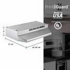Broan 24 Inch Stainless Steel ADA Capable Non Ducted Under Cabinet Range Hood