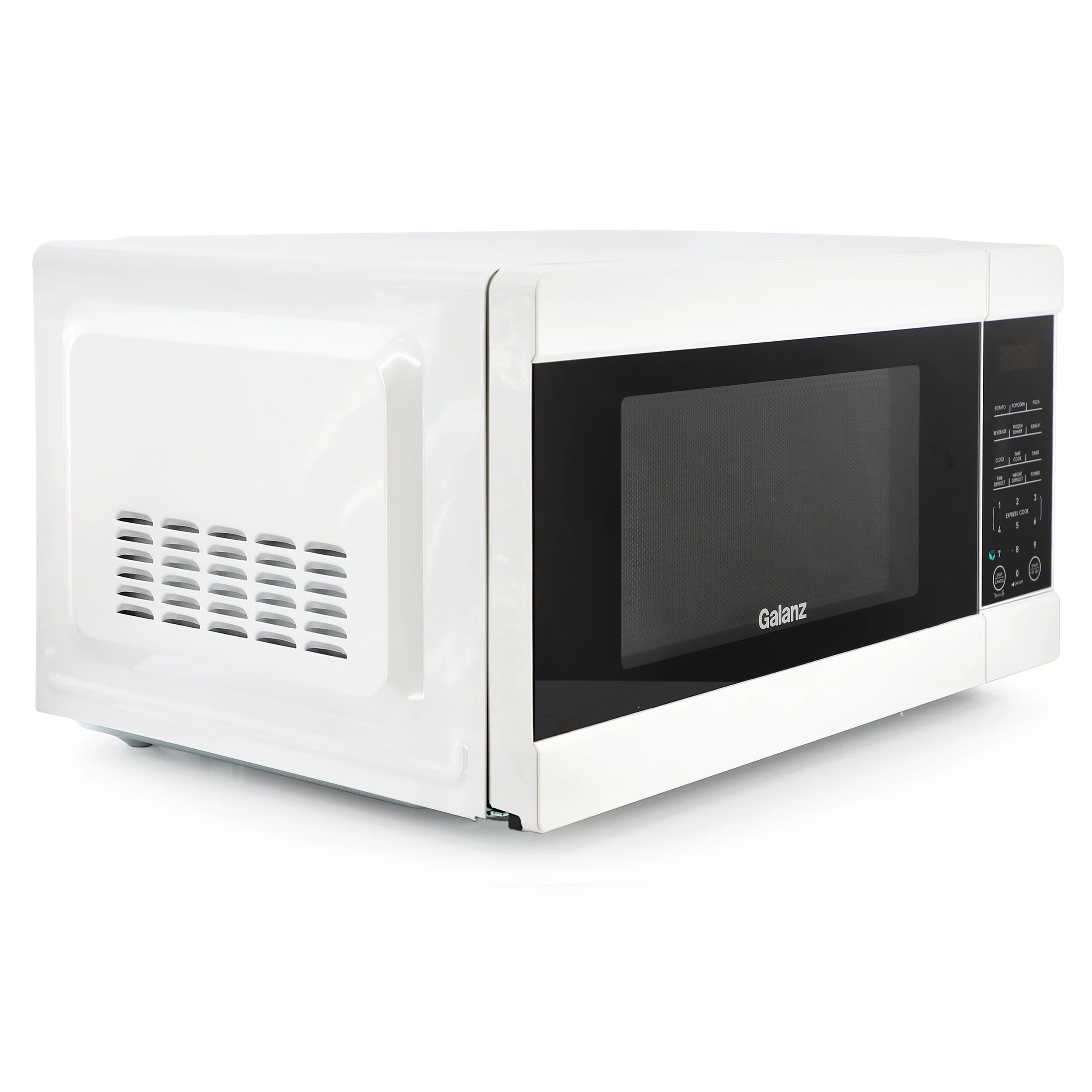 Galanz 1.1 cu ft 1000W Countertop Microwave Oven in White with One Touch Express Cooking