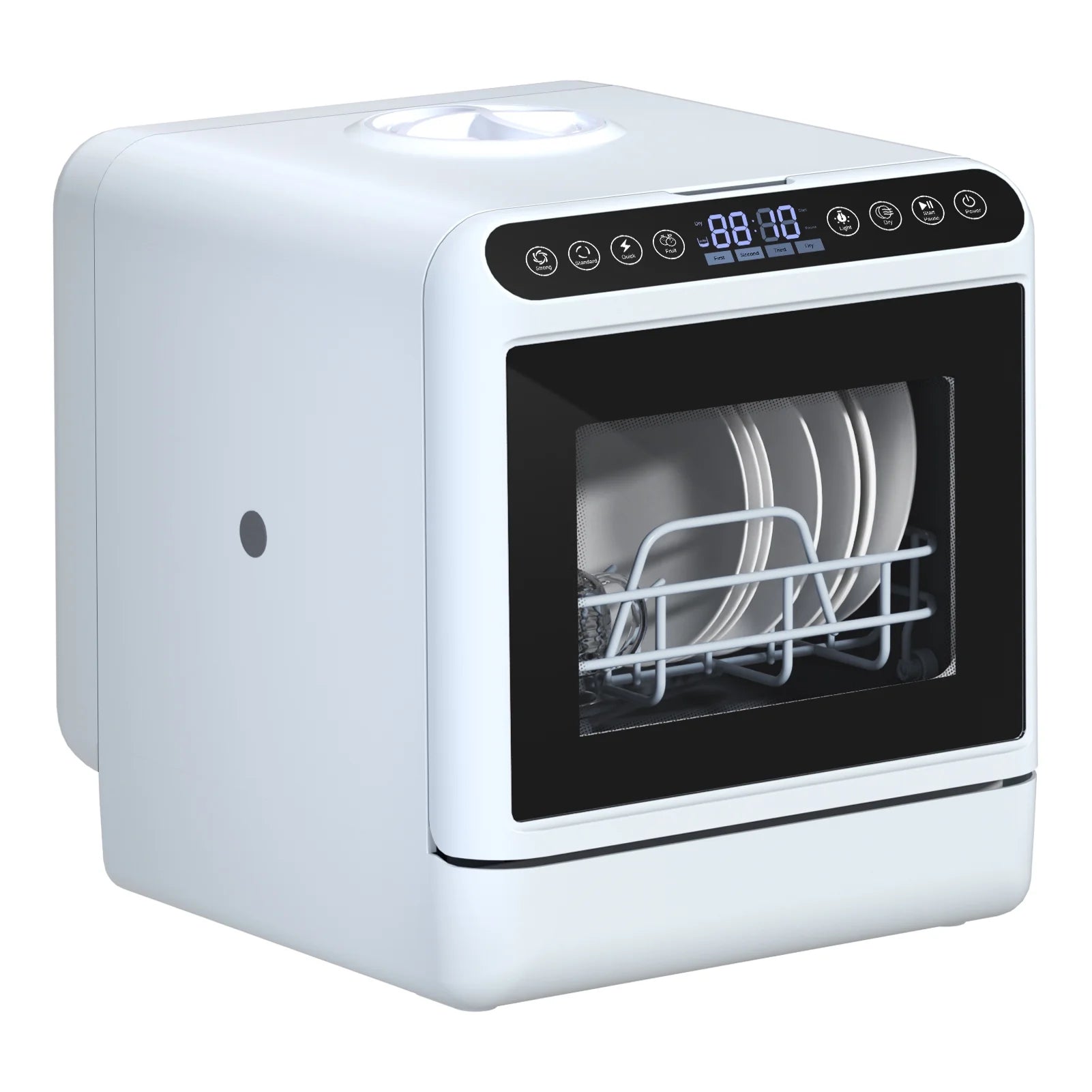 Kitem Mini Dishwasher with 6 Functions, 5 Place Settings -- 2-Tier Rack, 3-Spray Arm, Air-Dry Function, Portable Dishwasher with 5L Water Tank, Automatic Smart Countertop Dishwasher