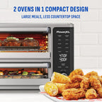 PowerXL SmartSynx Dual Door Oven, 8 Quick-Touch Cooking Presets including Air Fry, Toast, Bake, Broil, Reheat and More Cook 2 Different Foods at the Same Time, Large Capacity & Adjustable Temperature