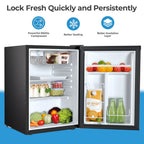 WAA 2.6 Cu.Ft Mini Fridge with Freezer, Single Door Compact Refrigerator BLACK