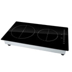 KFFKFF 12'' Built-in Induction Electric Stove Top ,2 Burners Multifunctional Burner Electric Cooktop,9 Heating Level & Sensor Touch Control, Easy to Clean Ceramic Glass Surface