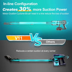 Cordless Vacuum Cleaner,30Kpa 60Mins Stick Vacuum Cleaner with LED Touch Screen,Lightweight Vacuum for Home Pet Hair Carpet Hard Floors V11(Blue)