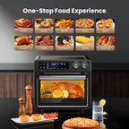 26QT Air Fryer Oven,Oil-Less Digital Touchscreen Toaster Oven with 10-in-1 Multi Function&Custom Mode, Visible Window , 1800W,Black