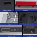 12V Car Refrigerator 20L Electric Cooler 12/24V DC Convertible Freezer -4�H-68�H Portable, Car Camping Truck RV Travel Fishing