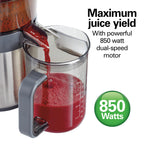 Hamilton Beach Big Mouth Easy Clean Juicer Machine for Fruits and Vegetables with Extra Large Chute, Extractor de Jugos, Stainless Steel