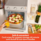 bella Air Fry Toaster Oven, 7 Preset Cooking Options, Dishwasher-Safe EverGood Coated Trays Included, 60-Minute Auto Shutoff w Audible Timer, Power Indicator Light, 1700 Watt, Oatmilk