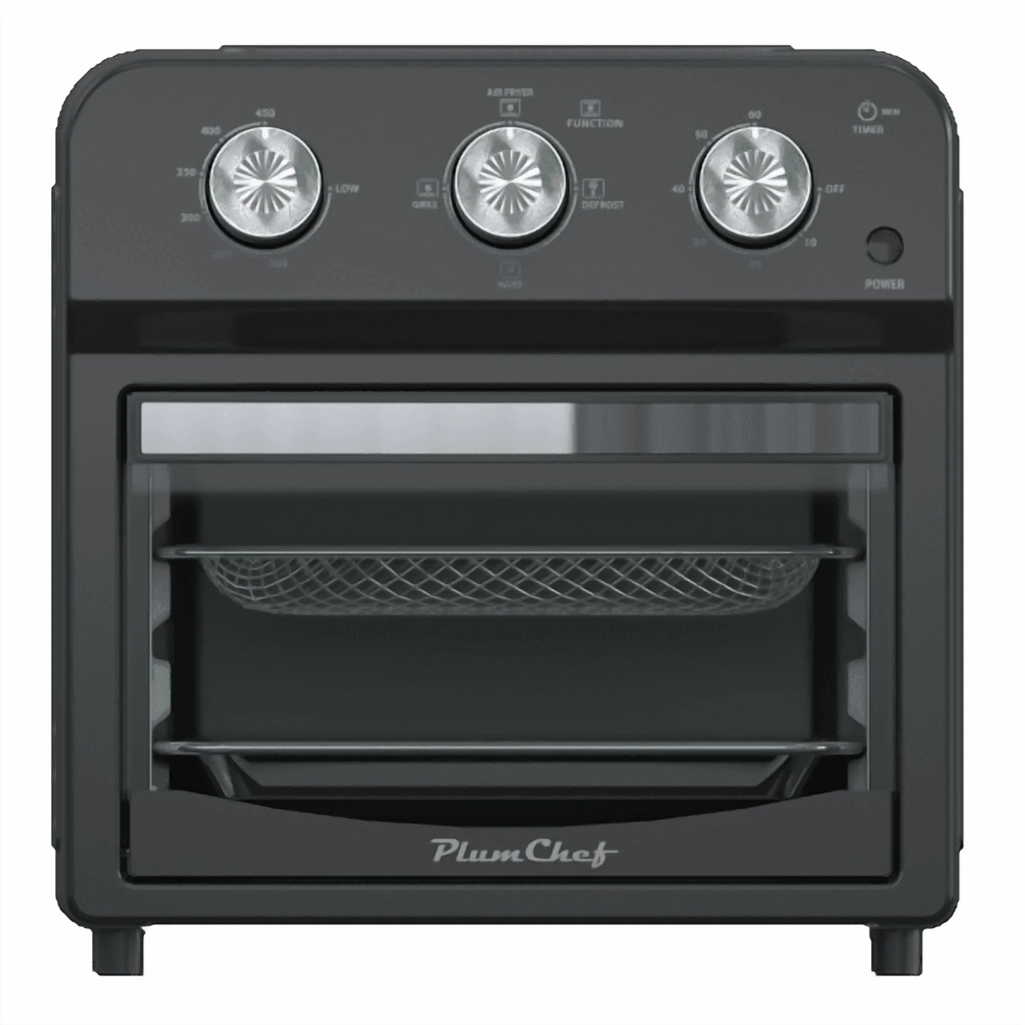 12.5 Quart Air Fryer Convection Toaster Oven, 1500W, 4 Cooking Modes, 7-in-1 Multifunction with Roast, Bake, Grill, Broil, Toast, Dehydrate, Defrost, Stainless Steel, Black