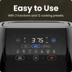 Chefman Multifunctional Digital 10 Qt. Air Fryer+ Rotisserie, Fry, Roast & Bake, 17 Presets - Black