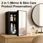 Dimedeal 0.9 Cu.Ft. Mini Beauty Refrigerator with Mirror Door, Black