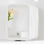 tzyudk White Mini Refrigerator 4L Quiet Heating Freezing Portable Compact Fridge For Home Car Student Dormitory Us Plug 110V Affordable Useful Plastic
